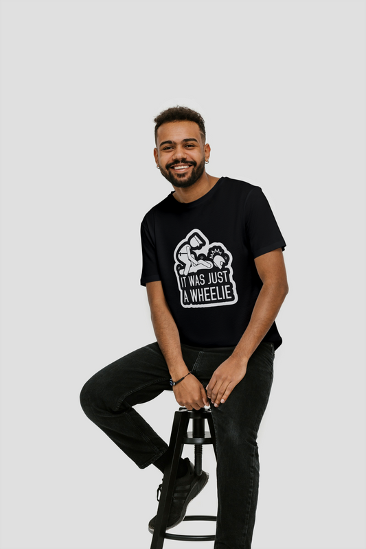 It Was Just a Wheelie” Oversized Premium Cotton T-Shirt – Limited Edition
