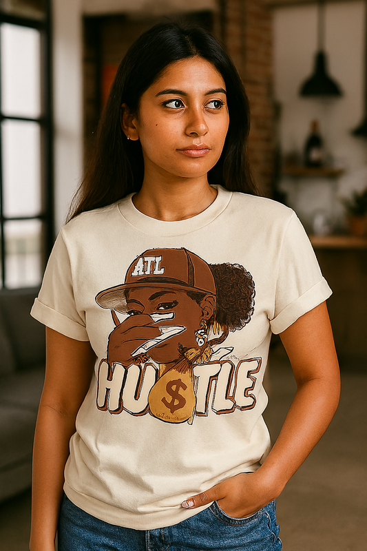 Baddie Hu$tle Tee – Cream & Lemon Drop Edition
